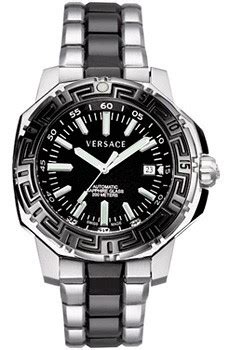 versace men's diver automatic black ceramic date wristwatch 15a99d009 s099|versace dv one ceramic watch.